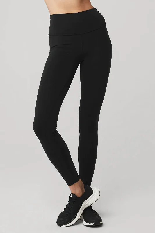 Trendy Women's Fashion Airbrush High Waist No Seam Leggings In Black