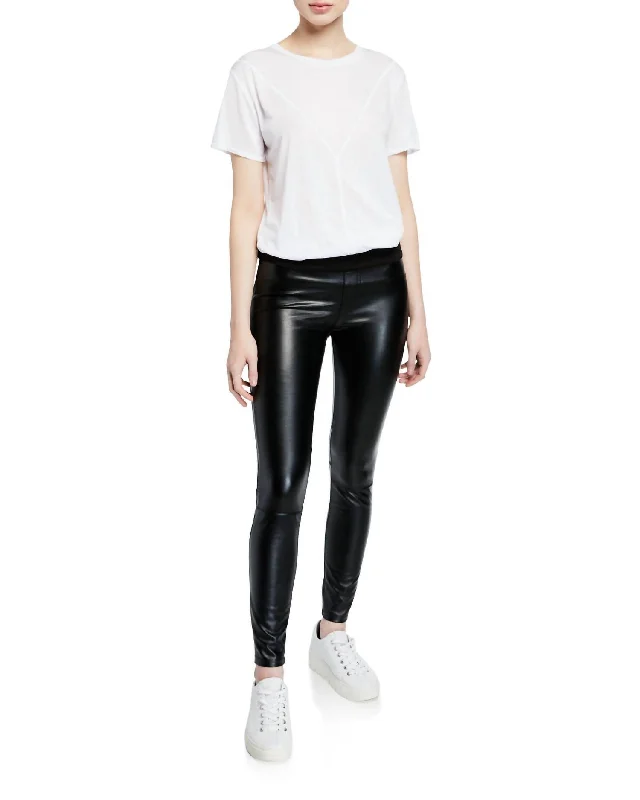 Stylish Everyday Clothing Faux Leather London Pant In Black