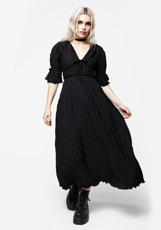 Hurry – Weekend Sale Ends Soon Belial Crinkle Velour Ribbon Midaxi Dress