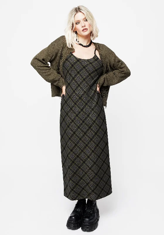 Ride The Style Wave Reseda Check Midaxi Cami Dress