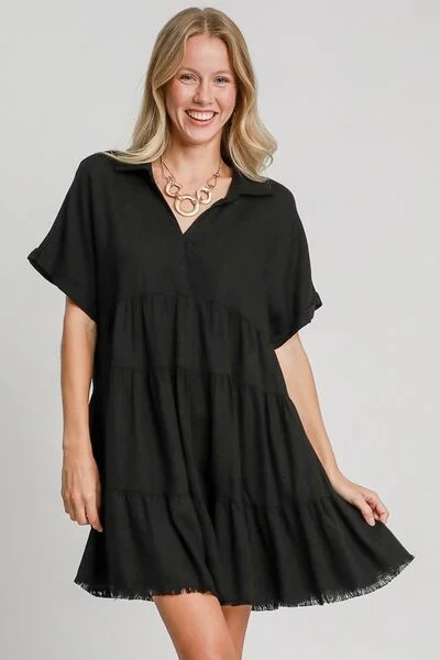 Forward Trendsetter Black Tiered Dress