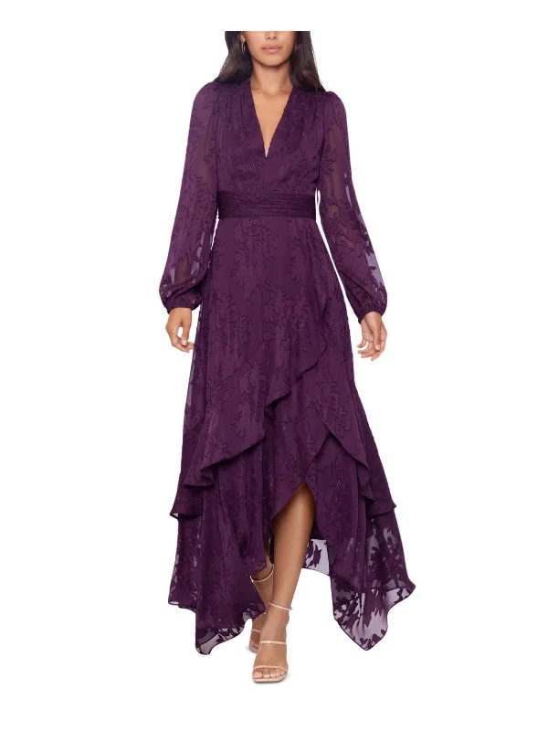 Limited Quantities Womens Surplice Maxi Fit & Flare Dress