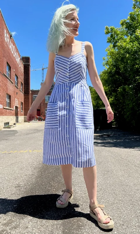 Urban Style Promotions Vesper Sparrow Dress - Royal Stripe