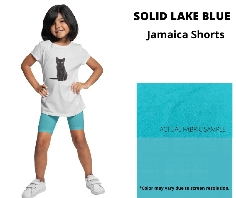 Women's Plus-Size Casual Outfit Solid Lake Blue Youth Jamaica Shorts