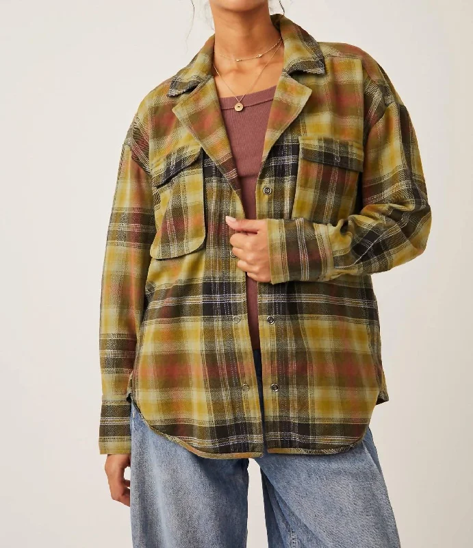 Relaxed Style Izzy Cargo Jacket In Olive Combo